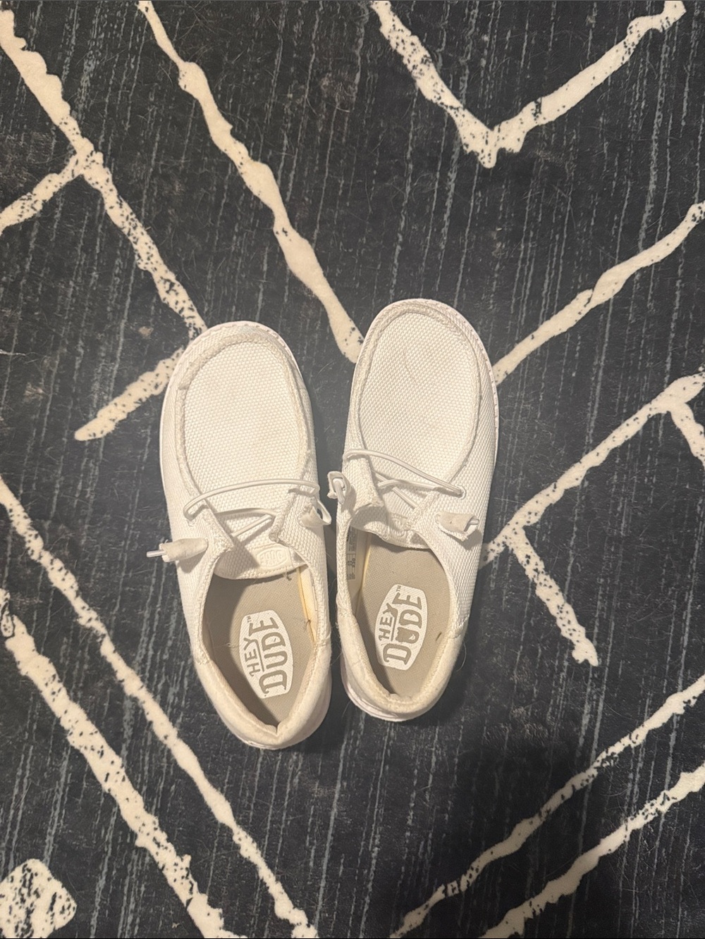 Hey Dude Kids Cream/White Lightweight Lace-Up Sneakers